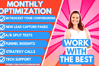 actively optimize your sales funnel and provide tech support