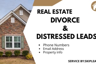 provide a distressed list, divorce, and liens leads for USA