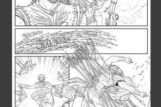 draw comic book illustration and coverpage for you