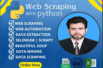 scrape any website using python, selenium, and  scrapy