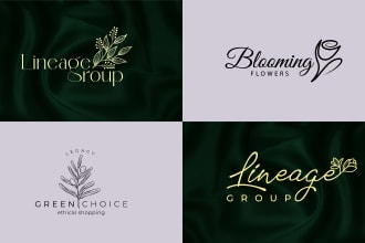 design a custom botanical logo with flowers, leaves, and vines