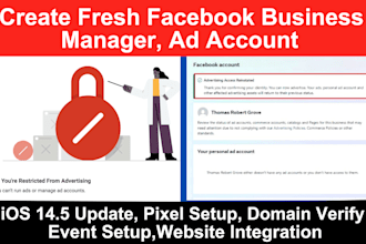 fix or create facebook business manager or ad account