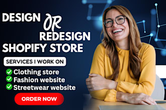 design or redesign shopify store, clothing website fashion website design