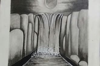 draw pencil sketch and  calligraphy