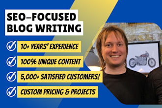 provide monthly SEO blog posts and copywriting services