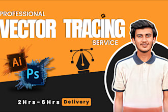 professionally convert png to vector, vectorize image, and redraw logo