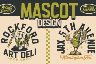 create a vintage mascot cartoon design for your logo and tshirt
