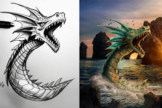 make your drawing into realistic art