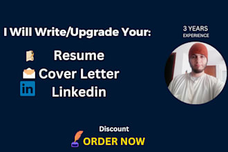 write and upgrade your resume, cv, cover letter, linkedin english arabic french