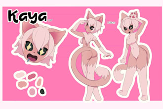 draw a ref sheet or portrait of your furry fursona character