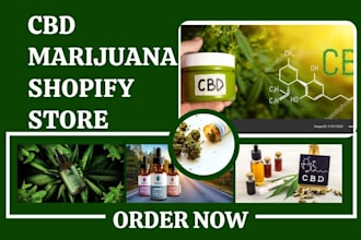 design cbd shopify marijuana website medical hemp cannabis dropshipping store