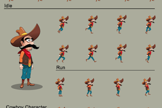 design game characters with custom animation sprite sheets
