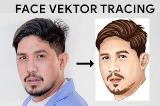 create face vektor tracing for your photo profile