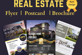design real estate flyer postcard brochure templates in canva