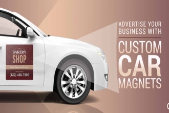 design amazing car magnet, or truck, door, van, magnet