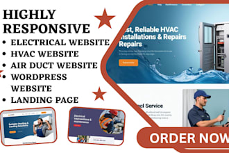 design wordpress hvac air duct electrical website with speed SEO optimized theme