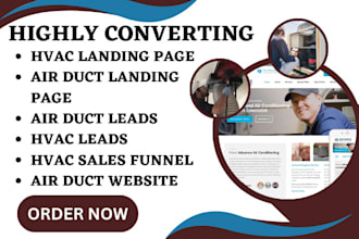 design hvac landing page air duct hvac leads air duct website hvac sales funnel