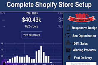 design modern shopify website and shopify dropshipping store