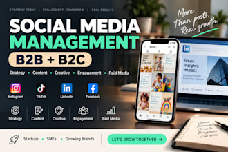 manage your social media with content, strategy and engagement