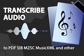 transcribe your song to PDF sibelius musescore musicxml