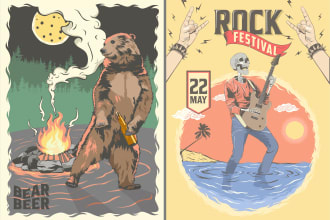 draw a unique illustration in a vintage style