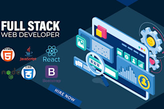 develop professional html website with react js, node js, bootstrap, and CSS