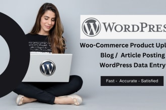 wordpress data entry and woocommerce product upload