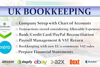 manage your monthly bookkeeping in xero, quickbooks, or freshbooks