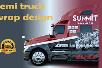 best create professional semi truck wrap box truck,