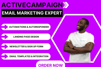 set up activecampaign  mailchimp email marketing and CRM setup, klaviyo