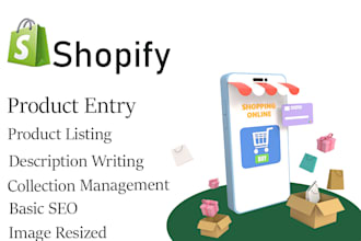 do shopify product listing and data entry