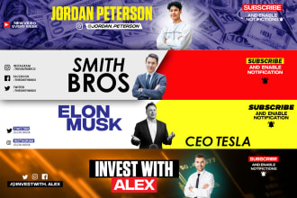 do twitter, facebook, instagram, and youtube channel logo and banner
