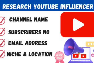 find best top youtube influencer email list