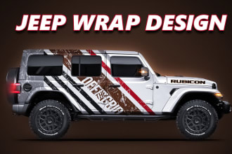 create jeep wrap 4x4 design, van wrap, car wrap, truck wrap