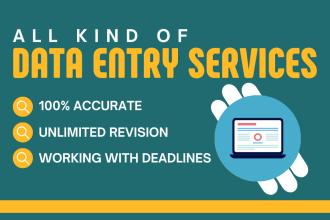 be your 3 hours unique data entry expert, web research, and admin support