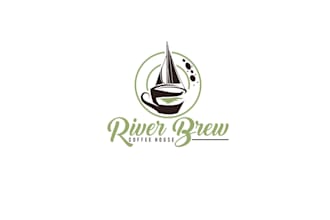 design brilliantly satisfactory river brew coffee house logo