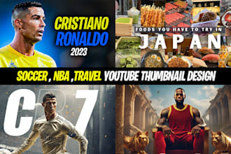 craft clean soccer ,nba ,travel youtube thumbnails design