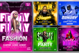 design club flyers, event, church, party or concert flyers posters