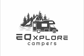 make modern quality camper vans logo design