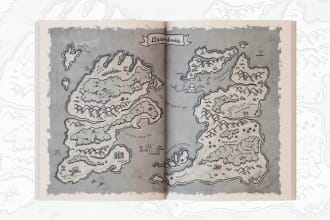 do a fantasy map illustration for your childrens book