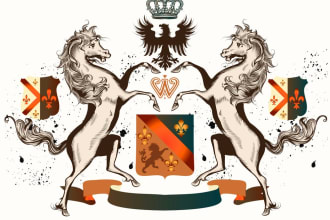 create a heraldic coat of arms family crest logo