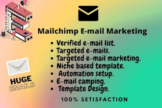 do email collection, mailchimp template create and marketing