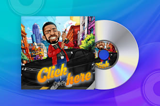 draw your single or mixtape album cover art cartoon