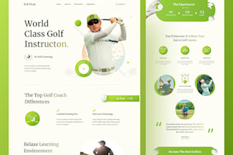 design modern country club golf, paddle website in figma