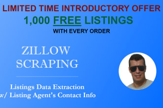 scrape zillow listings with listing agent contact info