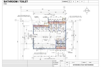prepare toilet and bathroom shop drawings in the autocad