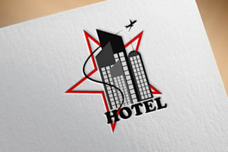 do best quality travel resort, beach, tourist, hotel logo