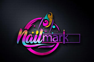design vintage font logo for nails and lashes business
