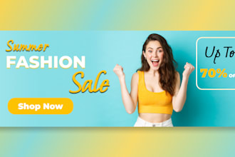 create attractive web banner ads or hero image