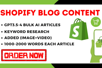 write and post gpt ai content for your shopify store any niche with 1k articles